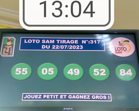 Résultats du loto SAM tirage 317