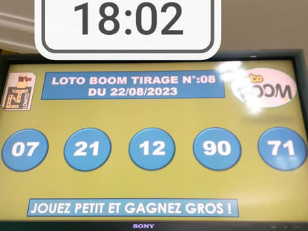 Résultats du loto Boom tirage 08