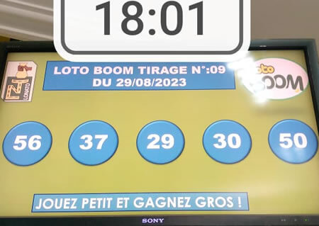 Résultats du loto Boom tirage 09