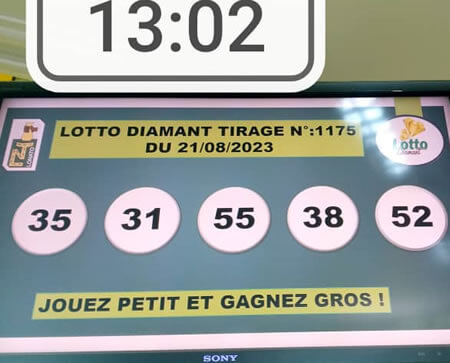 Résultats du lotto Diamant tirage 1175
