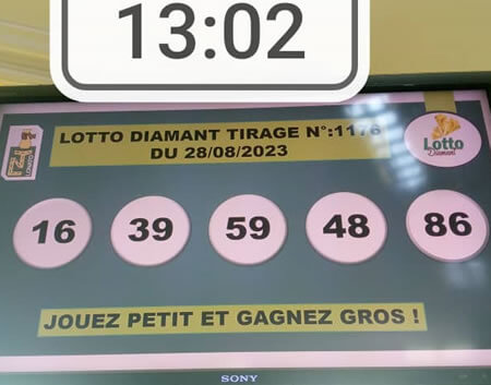 Résultats du lotto Diamant tirage 1176