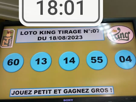 Résultats Loto KING tirage n°07