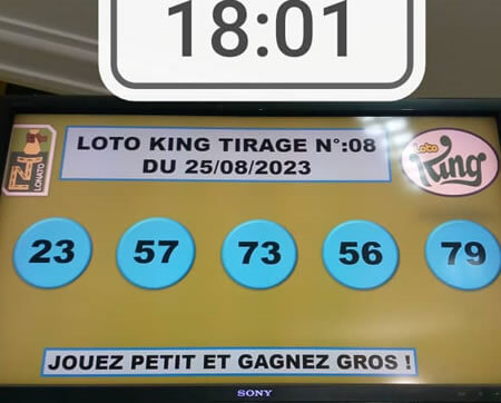 Résultats Loto KING tirage n°08