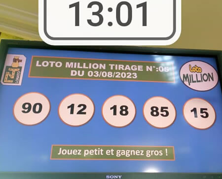 Résultats du loto MILLION tirage n°05
