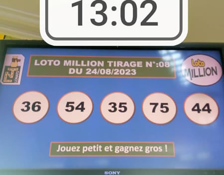 Résultats Loto MILLION tirage n°08