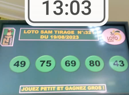 Résultats du loto SAM tirage 321