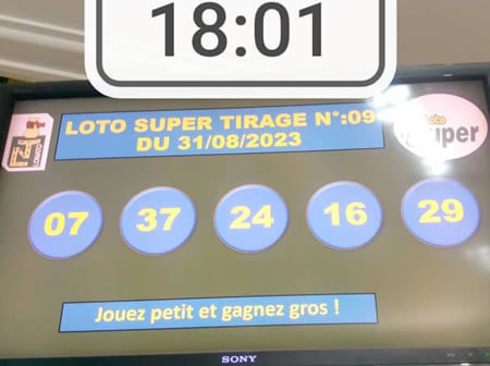 Résultats du loto Super tirage 09
