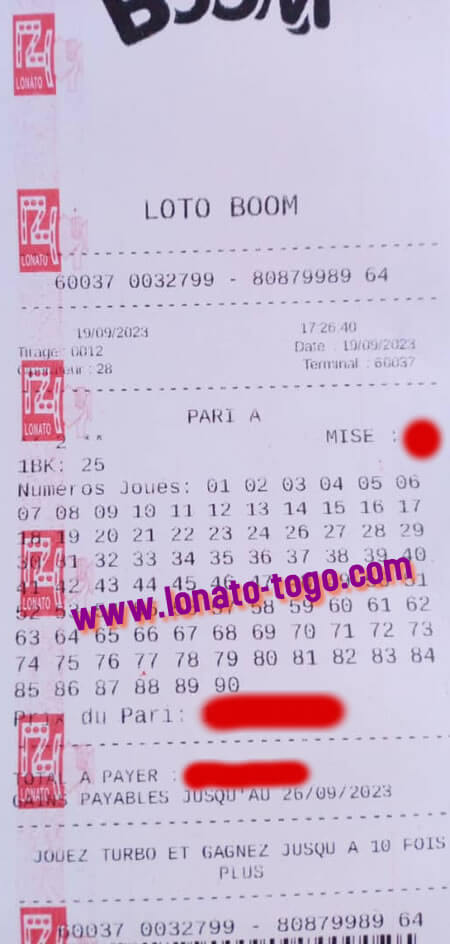 Félicitation pour le banker 25 du loto BOOM