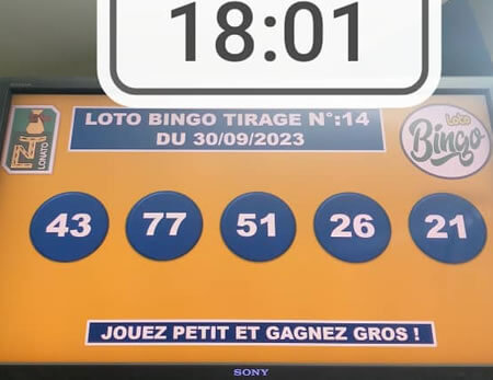 Résultats du Loto Bingo tirage n° 14