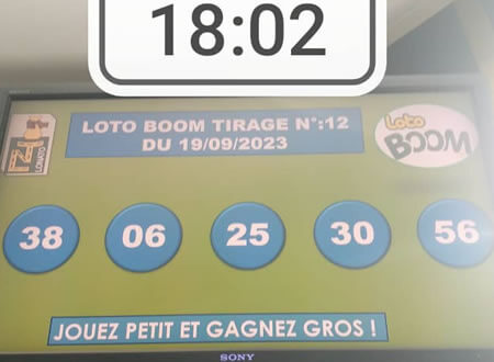 Résultats du loto Boom tirage n°12