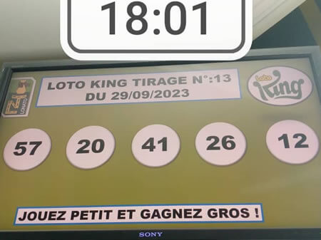Résultats Loto KING tirage n°13