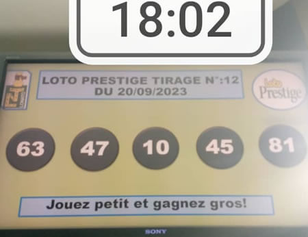 Résultats Loto PRESTIGE tirage n° 12