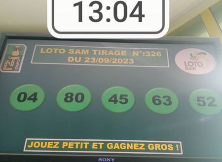 Résultats du loto SAM tirage 326