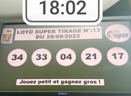 Résultats du loto Super tirage 13