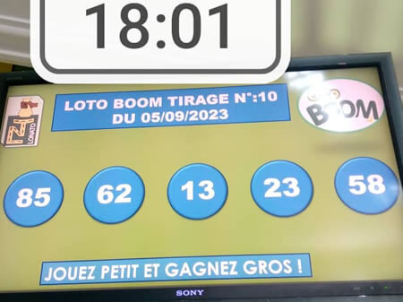 Résultats du loto Boom tirage n°10