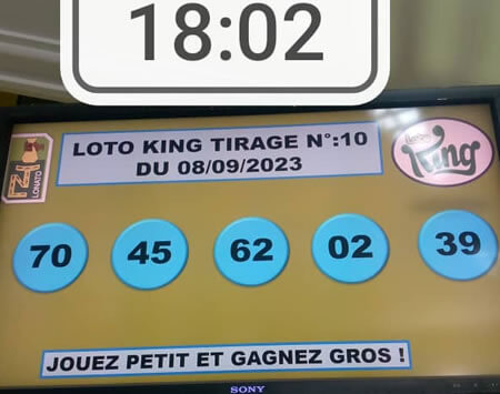Résultats Loto KING tirage n°10