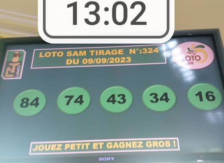 Résultats du loto SAM tirage 324