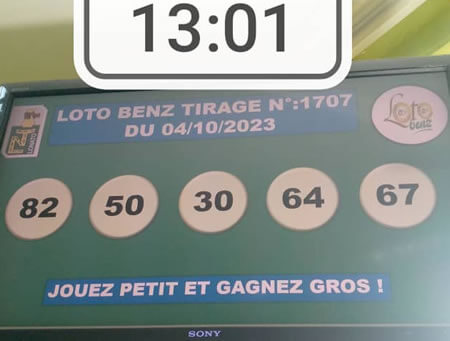 Résultats du loto Benz tirage 1707
