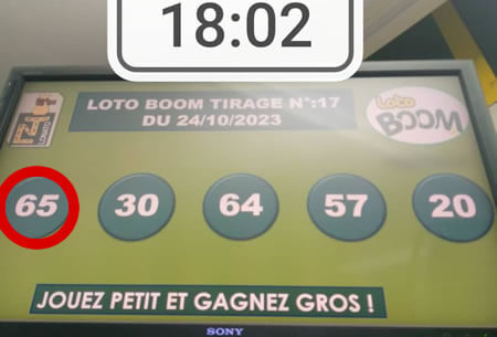 Résultats du loto Boom tirage 17