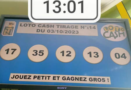 Résultats du loto Cash tirage n° 14