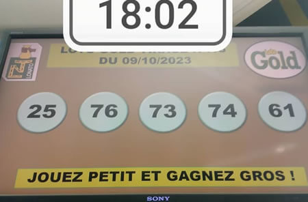 Résultats Loto Gold tirage n° 15