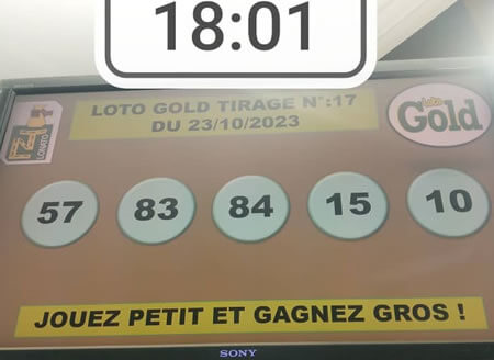 Résultats Loto Gold tirage 17