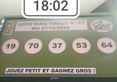 Résultats Loto KING tirage 17