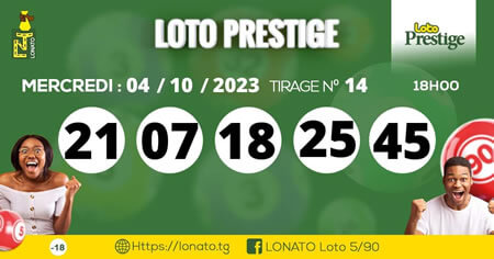 Résultats Loto PRESTIGE tirage n° 14
