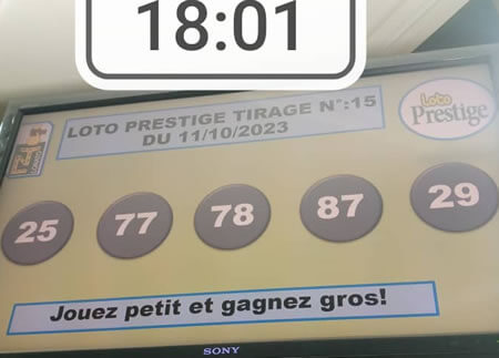 Résultats Loto PRESTIGE tirage n° 15