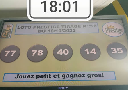 Résultats Loto PRESTIGE tirage 16