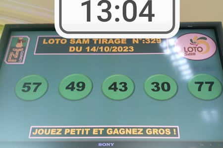 Résultats du loto SAM tirage 329