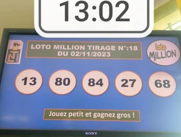 Résultats Loto MILLION tirage 18