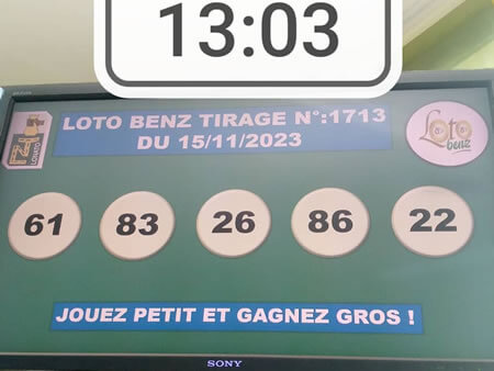 Résultats du loto Benz tirage 1713