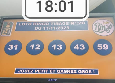 Résultats du Loto Bingo tirage 20