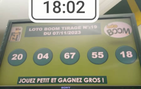 Résultats du loto Boom tirage 19