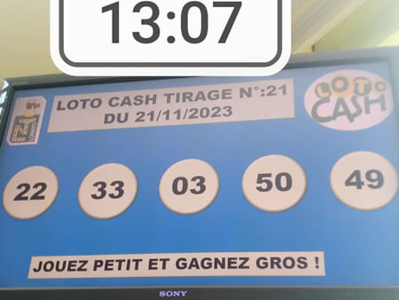 Résultats du loto Cash tirage 21