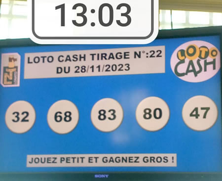 Résultats du loto Cash tirage 22
