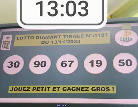 Résultats du lotto Diamant tirage 1187