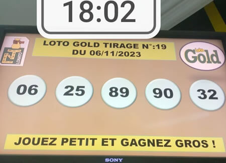 Résultats Loto Gold tirage 19