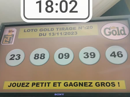 Résultats Loto Gold tirage 20