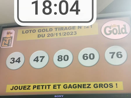Résultats Loto Gold tirage 21