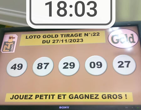 Résultats Loto Gold tirage 22