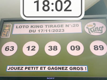 Résultats Loto KING tirage 20