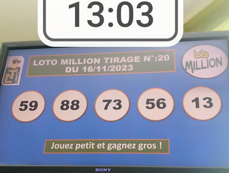 Résultats Loto MILLION tirage 20
