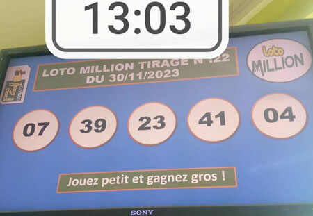 Résultats Loto MILLION tirage 22