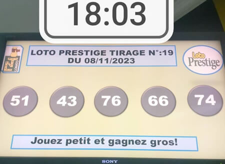 Résultats du loto Prestige tirage 19