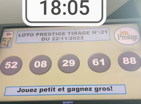 Résultats du loto Prestige tirage 21