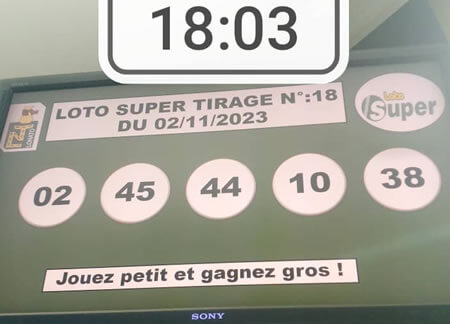 Résultats du loto Super tirage 18