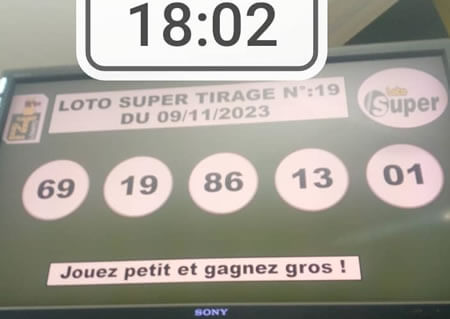 Résultats du loto Super tirage 19