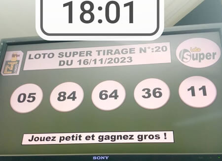 Résultats du loto Super tirage 20